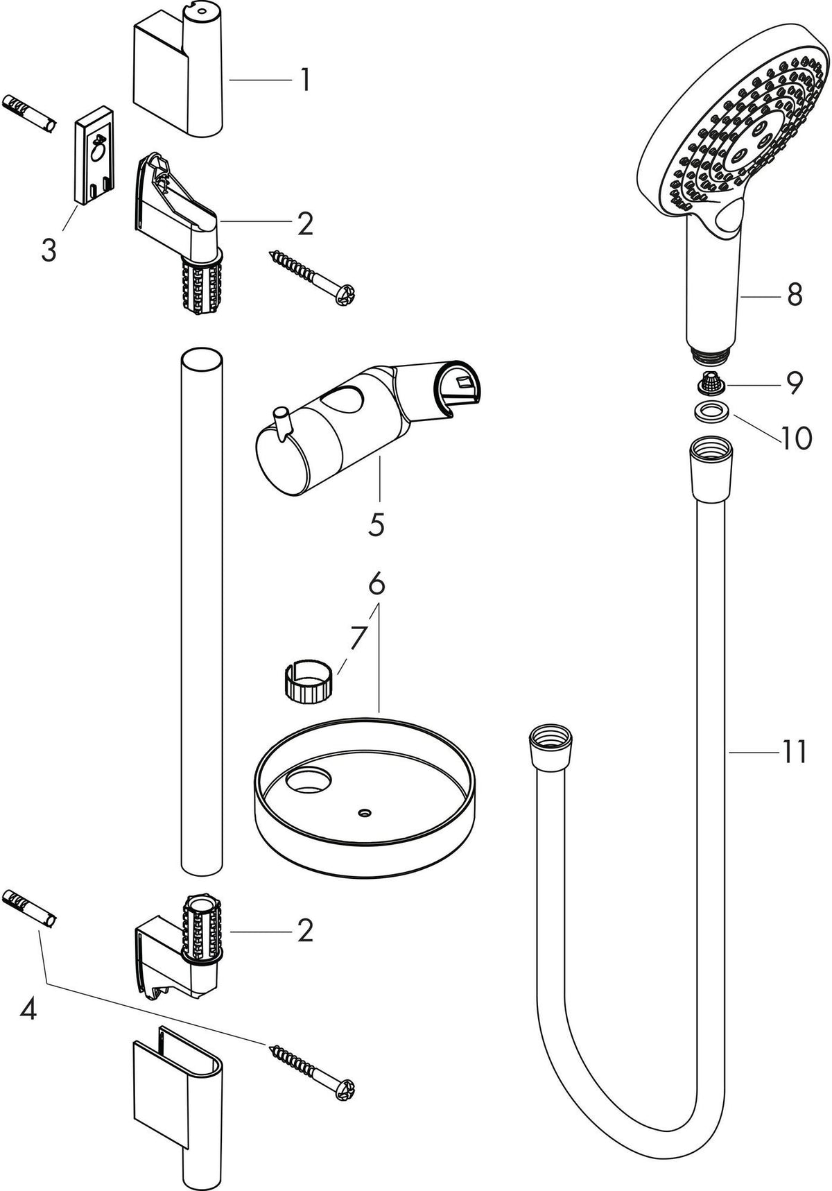 HANSGROHE Raindance Select S 120 Brauseset mit 3 Strahlarten, Select-Taste und Seifenschale in Chrom