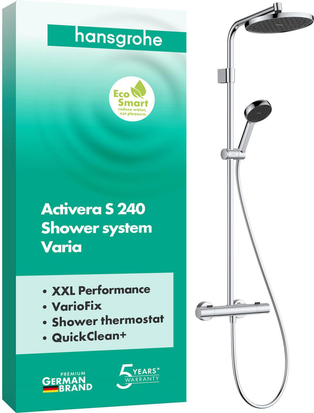 HANSGROHE Activera S Showerpipe 240 1jet EcoSmart mit Ecostat Fine – Chrom