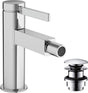 HANSGROHE Finoris Einhebel-Bidetmischer mit Push-Open Ablaufgarnitur, chrom