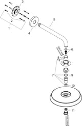 HANSGROHE Raindance Classic Air 1jet Kopfbrause DN 15 mit 390 mm Brausearm, 270 mm, chrom
