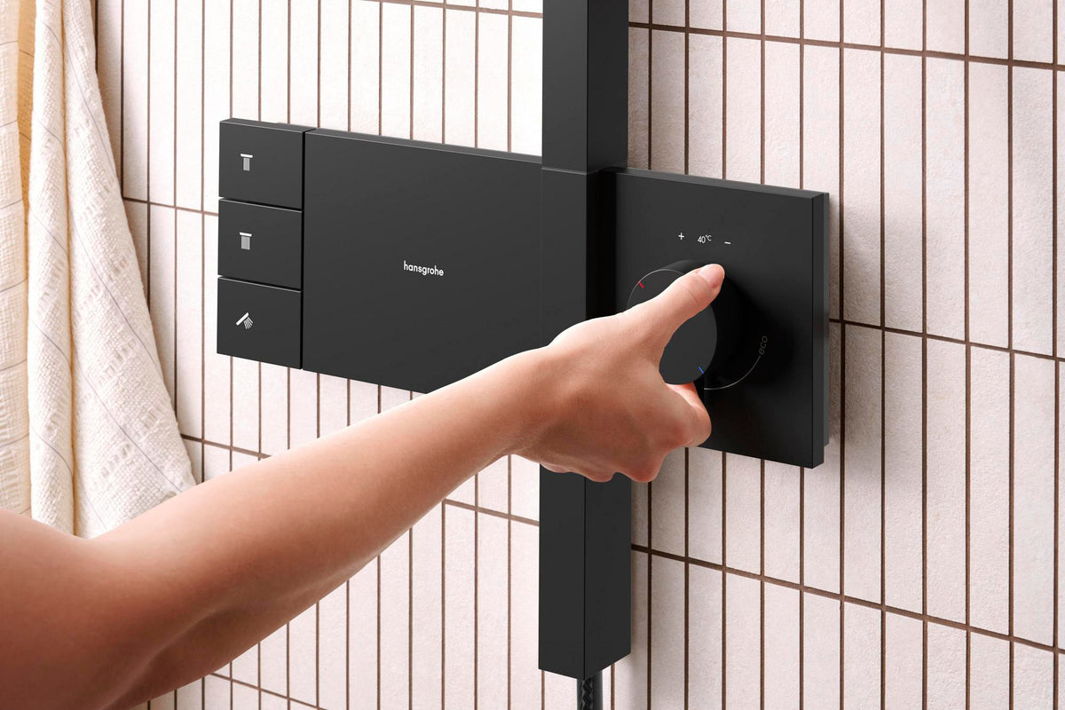 HANSGROHE Raindance Alive S 300 1jet Duschsystem mit Thermostat ShowerSelect Comfort E – Schwarz