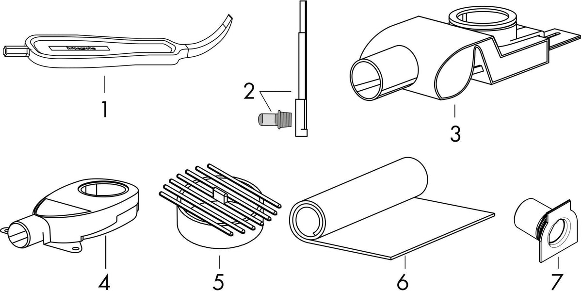 HANSGROHE RainDrain Allround Duschrinne 1200 mm Komplettset – edelstahl gebürstet, höhenverstellbar