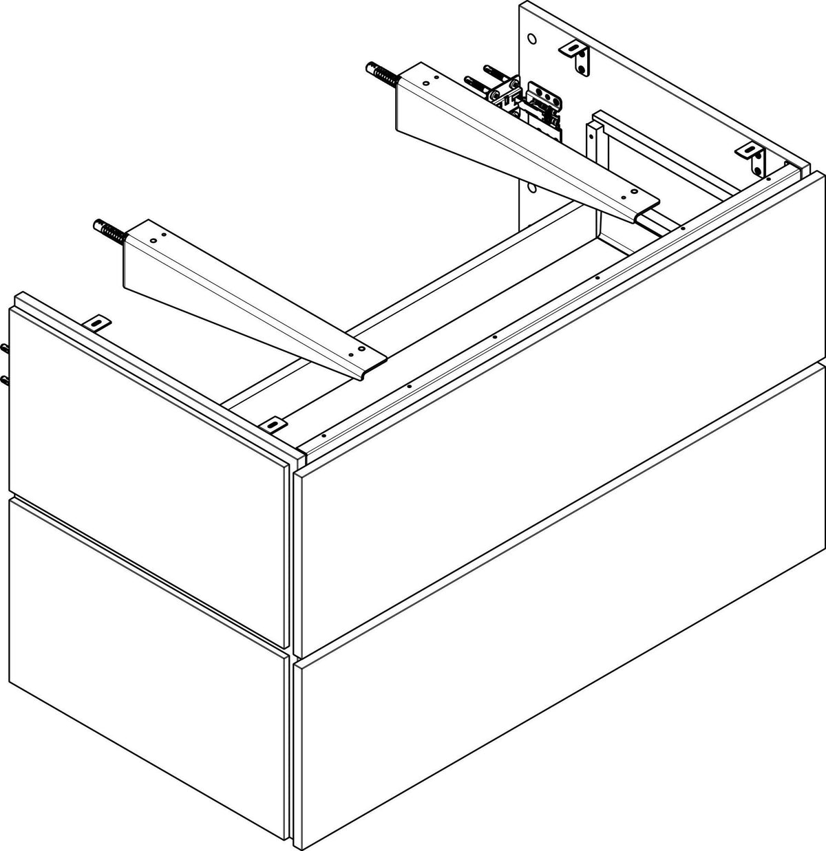 HANSGROHE Waschtischunterschrank Xilesa E 980 mm mit 2 Schubkästen, Push-Open & Soft-Close