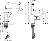 HANSGROHE Metris Einhebel-Waschtischmischer 230 DN 15 mit Schwenkauslauf, chrom