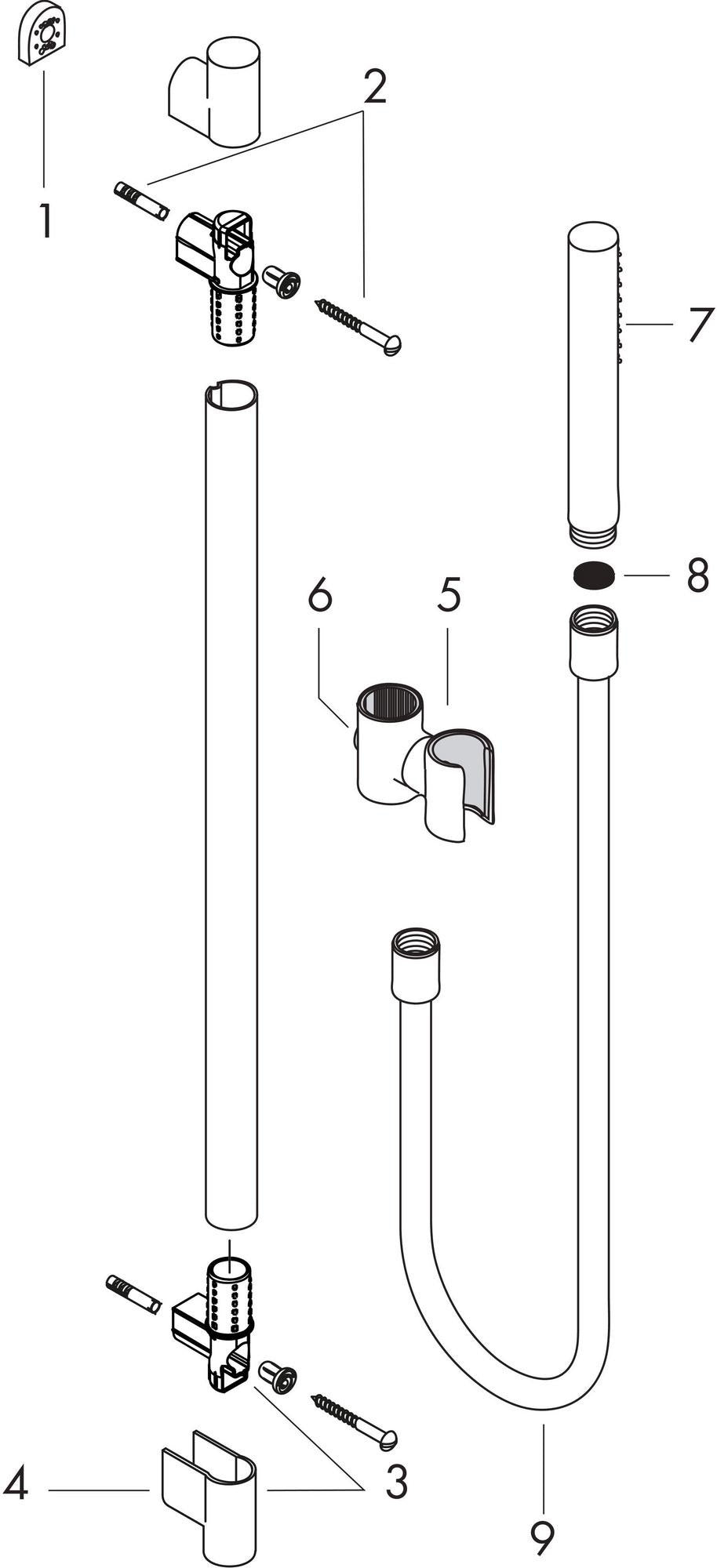 AXOR Starck Brauseset mit 1jet Stabhandbrause, Chrom – Hansgrohe