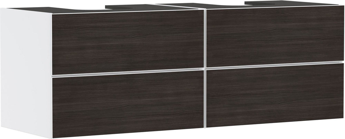 HANSGROHE Waschtischunterschrank Xevolos E 1570 mm mattweiß/eiche dunkel mit PushOpen und SoftClose