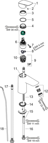HANSGROHE Logis Einhebel-Waschtischmischer 100 mit Zugstangen-Ablaufgarnitur, chrom