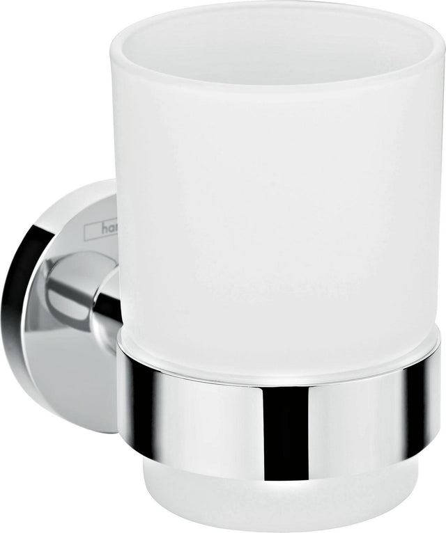 HANSGROHE Zahnputzbecher Logis Universal chrom – Wandmontage mit Halter aus Messing