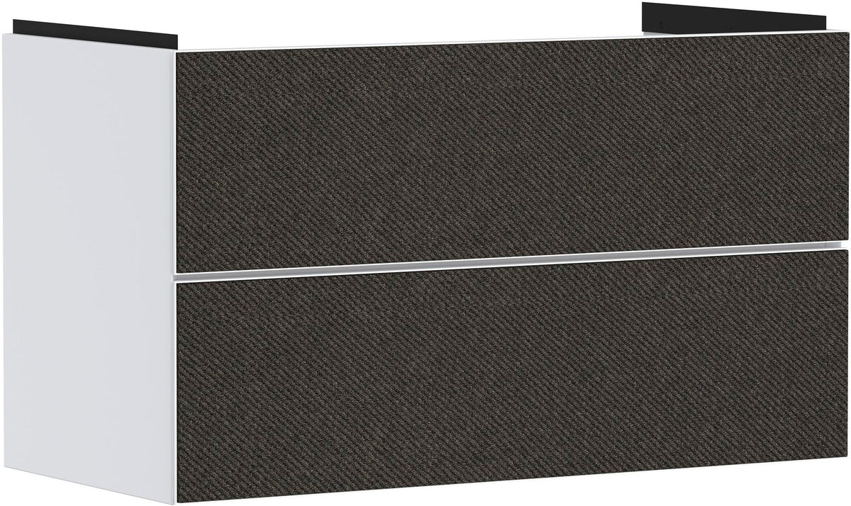 HANSGROHE Xevolos E Waschtischunterschrank 980 mm Eiche Dunkel Mattweiß mit PushOpen und SoftClose