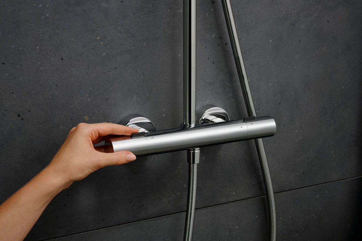 HANSGROHE Showerpipe Pulsify S Puro 1 Jet mit EcoSmart-Thermostat in Chrom