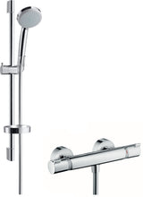 HANSGROHE Brausekombi Croma 100 Ecostat Comfort EcoSmart – Thermostat-Duschsystem mit 4 Strahlarten, Chrom