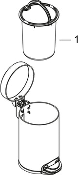 HANSGROHE HG Treteimer AddStoris 3 l – mit Softclose Funktion, chrom