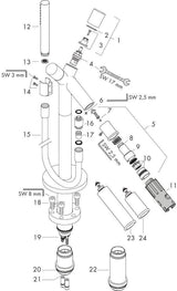 HANSGROHE AXOR Starck 2-Griff-Wannenarmatur DN 15 bodenstehend chrom mit Brausehalter