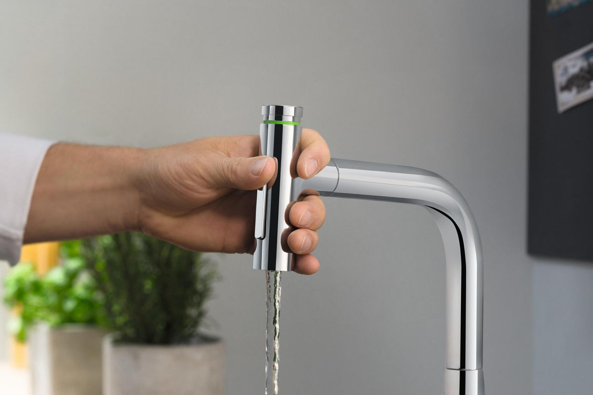 HANSGROHE Metris Select M71 Spültischmischer 200 Select 2jet mit Ausziehbrause und sBox, chrom