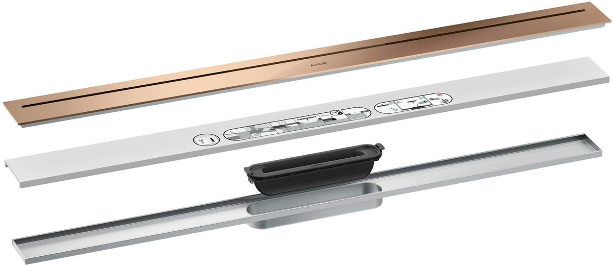 AXOR Drain Fertigset Duschrinne 900 mm chrom – Komplettset mit Dryphon