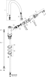 AXOR MONTREUX 210 Einhebel-Waschtischmischer DN 15 mit Zugstangen-Ablaufgarnitur, chrom