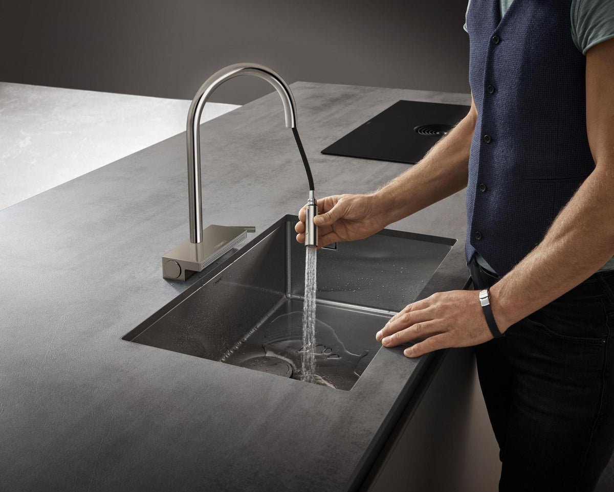 Hansgrohe HG Spültischmischer 170 Aquno Select M81 mit Ausziehbrause 3jet Chrom