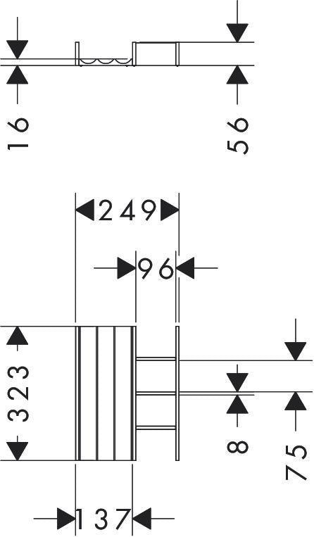 HANSGROHE IntraStoris Schubkasteninneneinteilung Basis Set 100/345 mattschwarz für Xelu & Xevolos