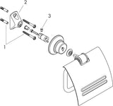 AXOR MONTREUX Papierrollenhalter Wandmontage Chrom – Metall, mit Deckel, verdeckte Befestigung