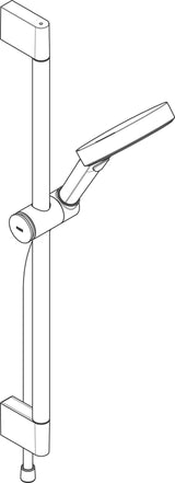 HANSGROHE Rainfinity 130 3jet Brauseset mit Unica S Puro 650mm Push Schieber, chrom