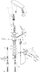HANSGROHE PURA VIDA Elektronik-Waschtischmischer DN 15 mit Infrarot-Sensor und ComfortZone 130