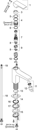HANSGROHE Metropol 100 Waschtisch-Einhandhebelmischer DN15 chrom – ComfortZone, für Kaltwasser