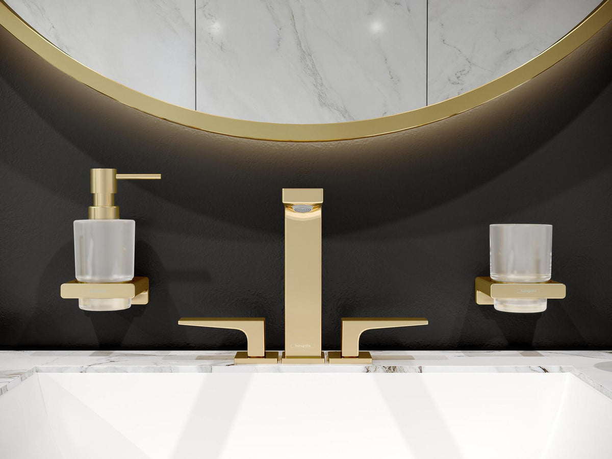 HANSGROHE Metropol 3-Loch-Waschtischarmatur mit Push-Open Ablaufgarnitur, Chrom, ComfortZone 160