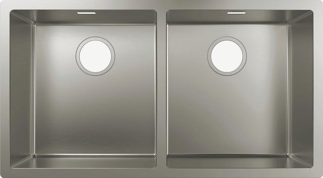 HANSGROHE Unterbauspüle S719-U765 370 x 370 edelstahl – 2 Becken, ohne Hahnloch