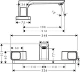AXOR URQUIOLA 3-Loch-Wannenrandarmatur DN 15 mit Platte, chrom – thermostatische Temperaturregelung