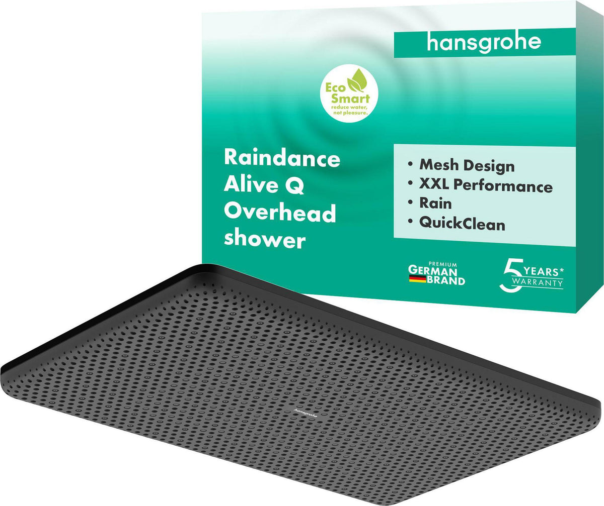 HANSGROHE Kopfbrause Raindance Alive Q 210/340 1jet EcoSmart BBC – Rechteckig, 214 x 343 mm, Rain & PowderRain