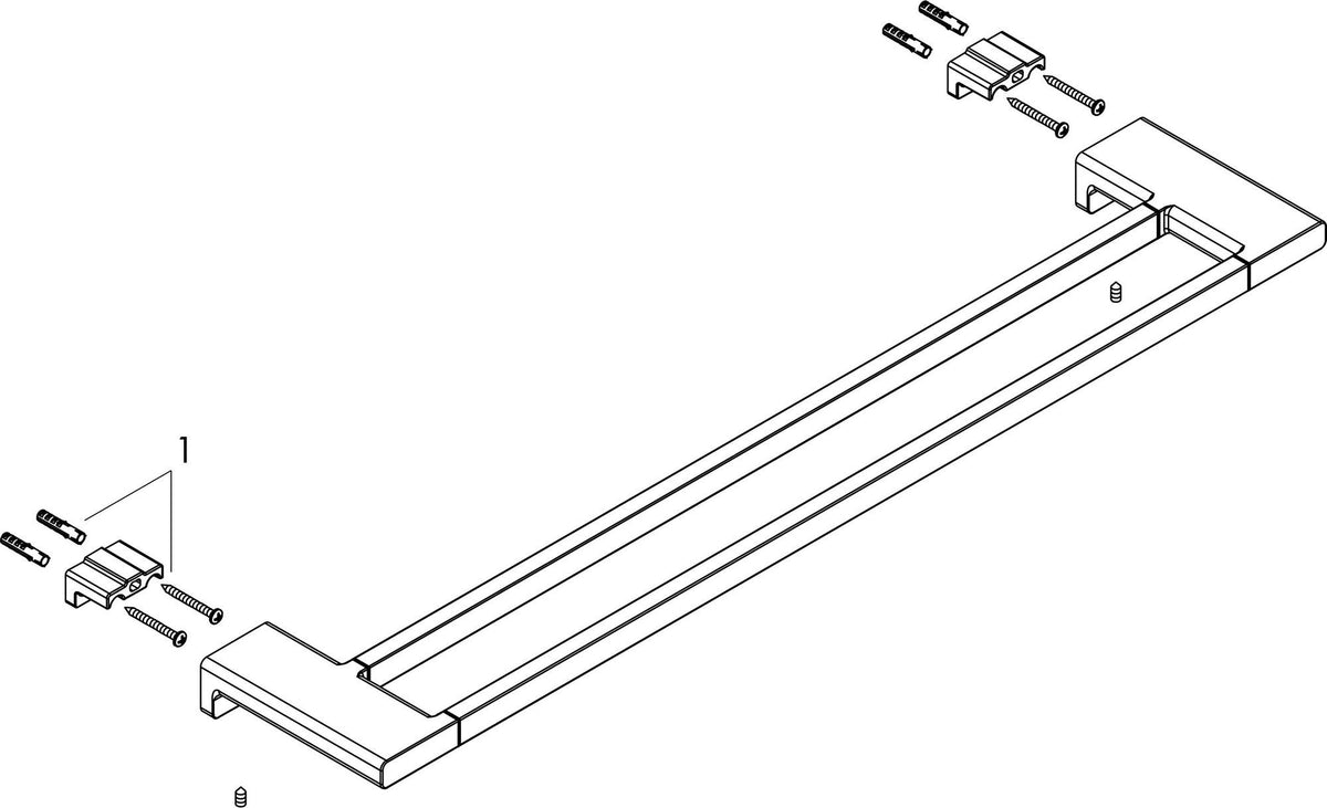 Hansgrohe AddStoris Doppelbadetuchhalter 648 mm Chrom – Wandmontage, Metall, verdeckte Befestigung