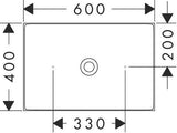 AXOR Suite Aufsatzwaschtisch 600x400mm SolidSurface mit chrom Designrahmen