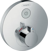 HANSGROHE ShowerSelect S Aufputz-Thermostat für 1 Verbraucher, Chrom – Komfortable Select-Bedienung