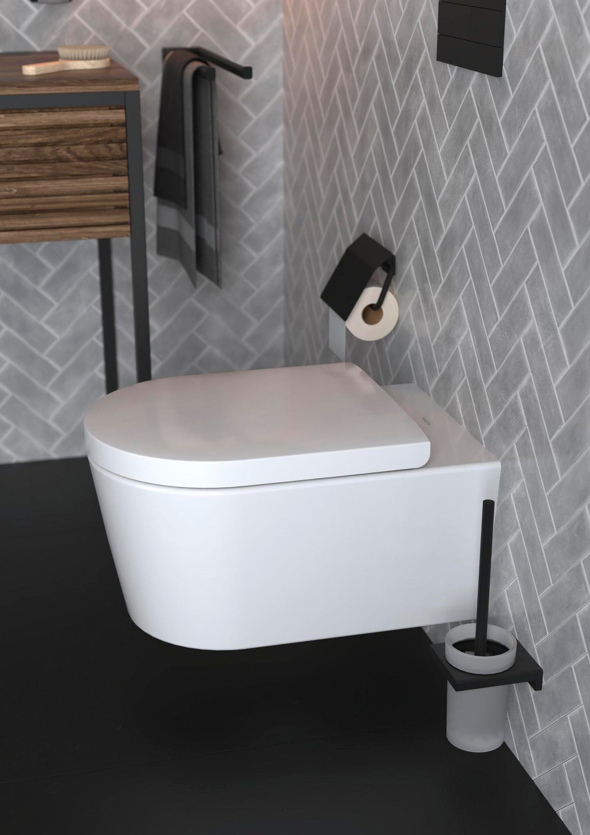 HANSGROHE AddStoris Papierrollenhalter mit Deckel, Chrom, Wandmontage