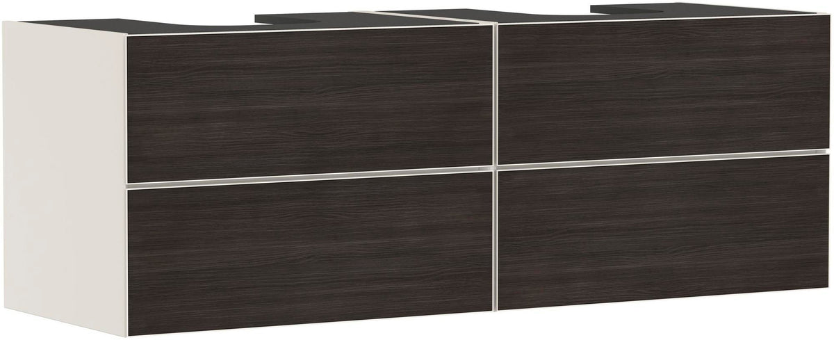 HANSGROHE Waschtischunterschrank Xevolos E 1570 mm mattweiß/eiche dunkel mit PushOpen und SoftClose
