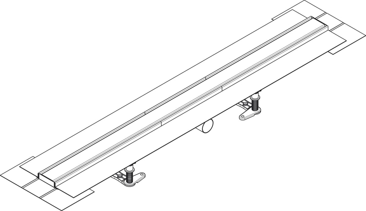HANSGROHE RainDrain Compact Duschrinne 1200 mm Komplettset – Edelstahl, flache Installation, DN 40