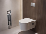 HANSGROHE XtraStoris Rock Toilettenbürstenhalter mit Papierhalter, befliesbare Tür, mattweiß