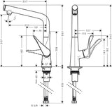 HANSGROHE Metris Select M71 Küchenmischer 320 mm mit Select-Knopf und ComfortZone