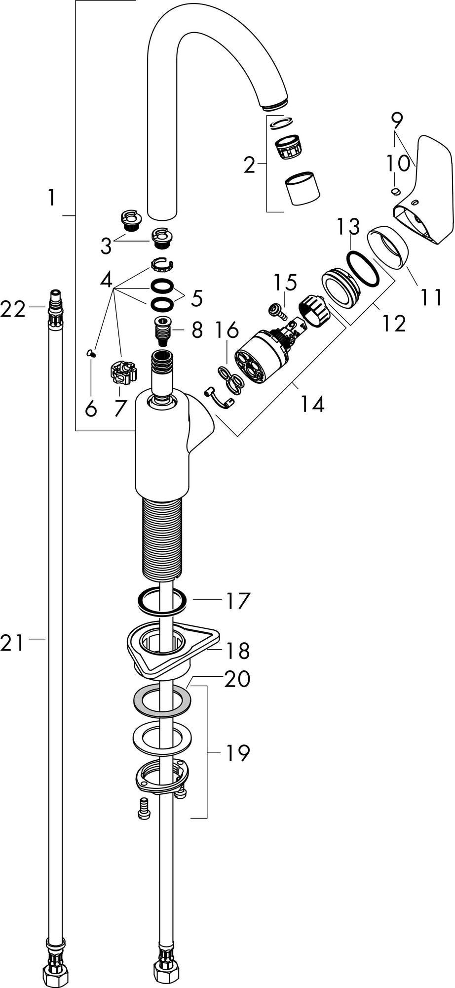 HANSGROHE Einhebel-Küchenmischer Logis M31 ComfortZone 260 Eco Chrom