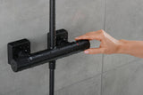 HANSGROHE Showerpipe Vernis Shape 240 mit Thermostat mattschwarz – Duschsystem
