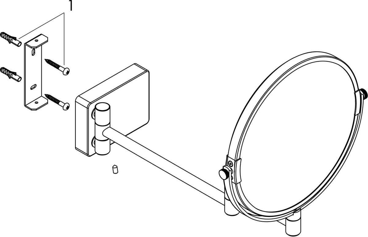 HANSGROHE AddStoris Kosmetikspiegel, rund, chrom, neigbar, 1-fach/3-fach Vergrößerung, Wandmontage