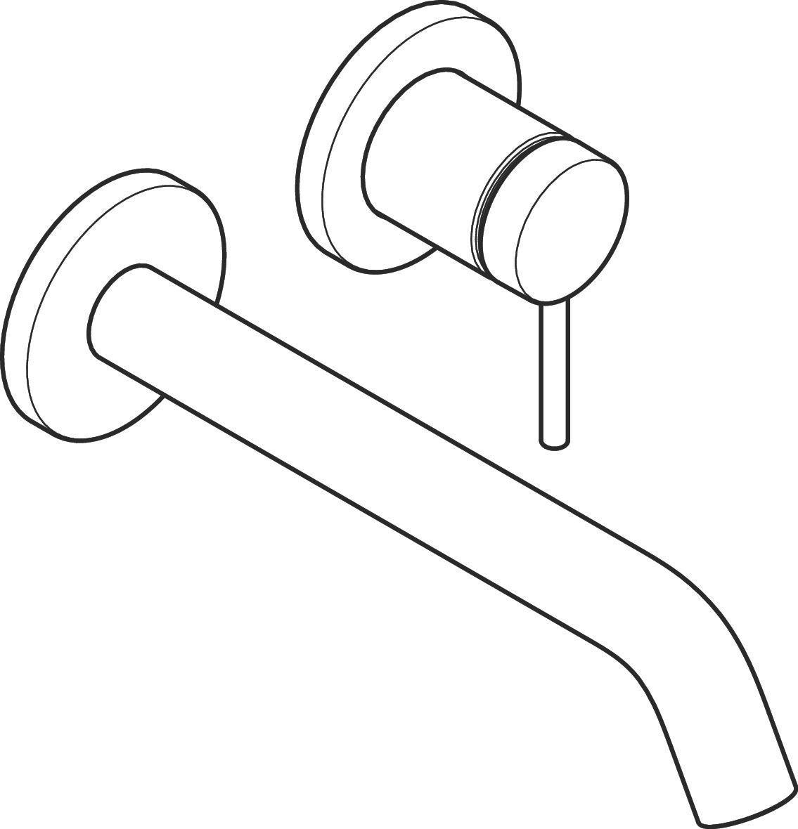 HANSGROHE Tecturis S Einhebel-Waschtischmischer Unterputz Wandmontage 225 mm chrom