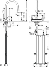 HANSGROHE Aquno Select M81 Spültischmischer 170 mit Ausziehbrause 3jet sBox chrom