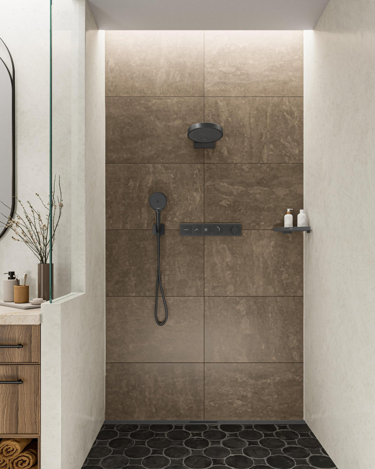 HANSGROHE RainSelect Thermostat Unterputz Fertigset für 2 Verbraucher, verchromt