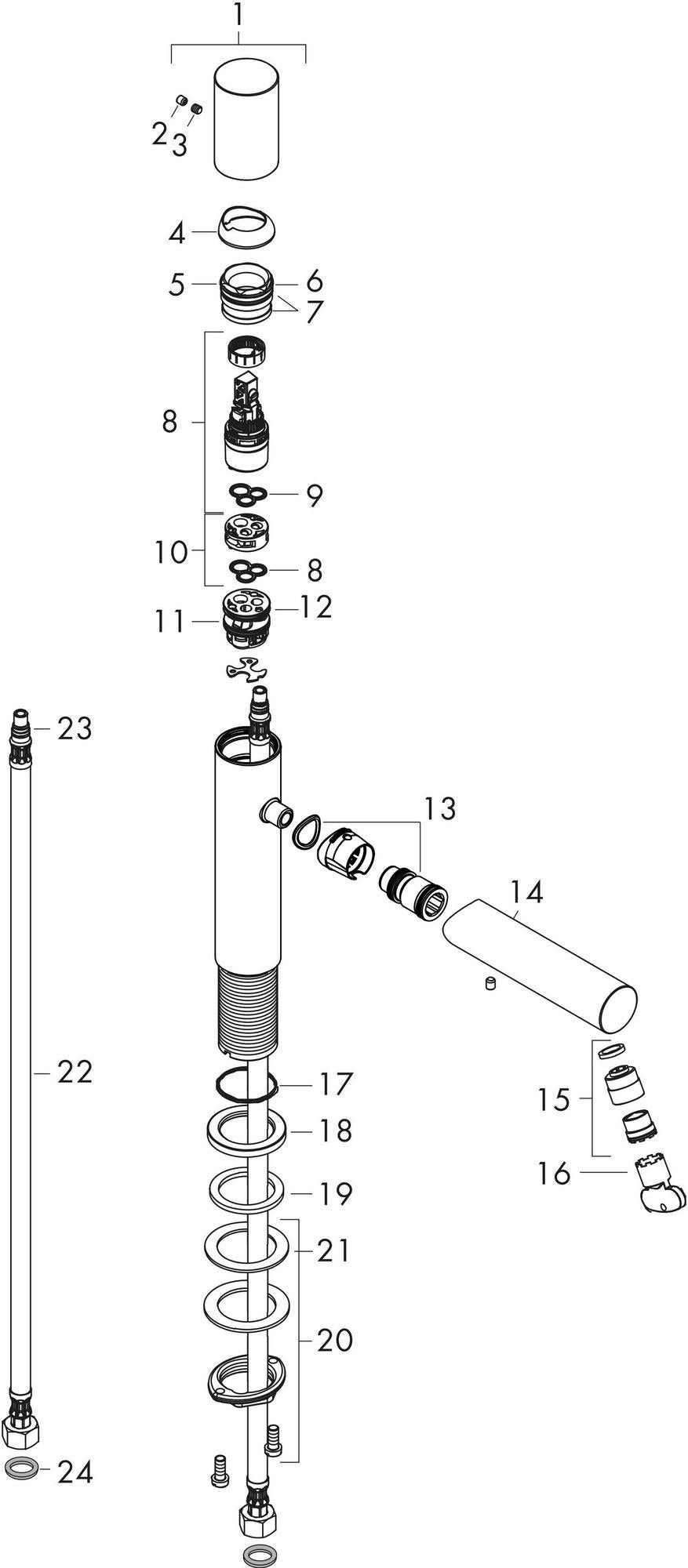 AXOR Uno 80 Einhebel-Waschtischmischer von Hansgrohe – ComfortZone 80, chrom