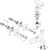 HANSGROHE Metropol Einhebel-Wannenmischer DN15, Wandmontage, Chrom – mit Temperaturbegrenzung