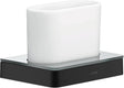 AXOR Universal Softsquare Zahnglas mattschwarz mit Halter – Wandmontage, verdeckte Befestigung