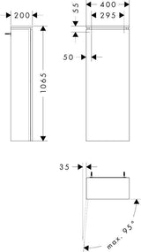 HANSGROHE Xilesa E Halbhochschrank 400x200mm, Türanschlag links, SoftClose