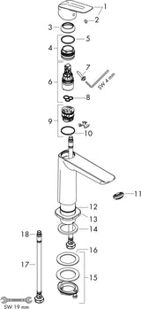 Hansgrohe HG Einhebel-Waschtischmischer 240 LOGIS mit Zugstangen-Ablaufgarnitur, chrom