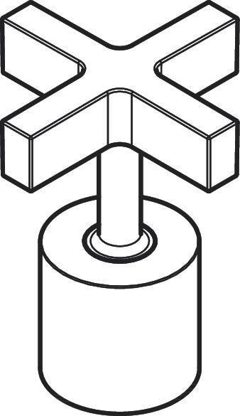 AXOR Kreuzgriff Carlton Quattro Chrom – Warmwasserseite, Ersatzteil